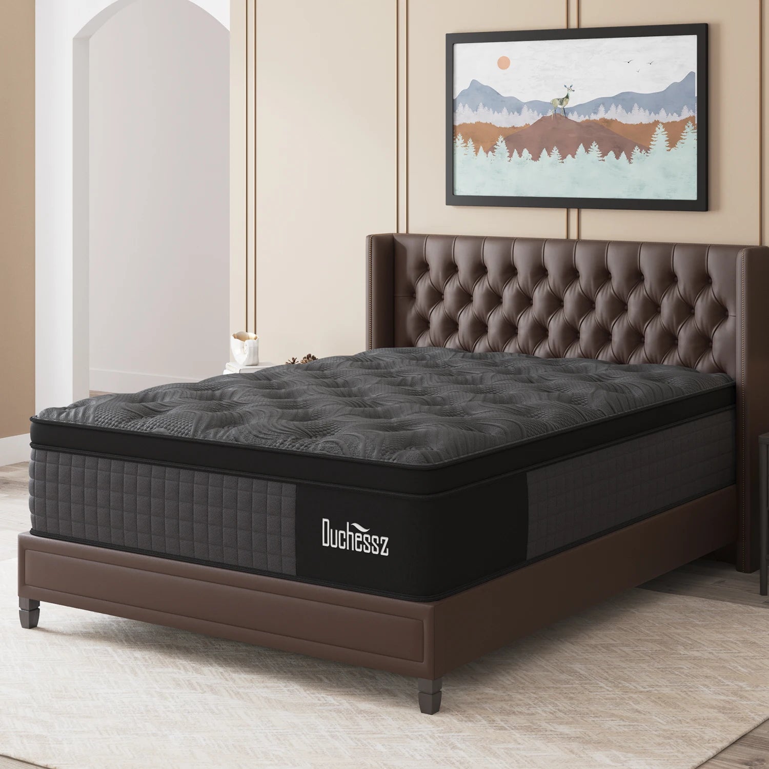 14" Twin Full King Queen Size Mattress in a Box Hybrid Spring Memory Foam,Euro Top Mattresses Medium Firm for Motion Isolat