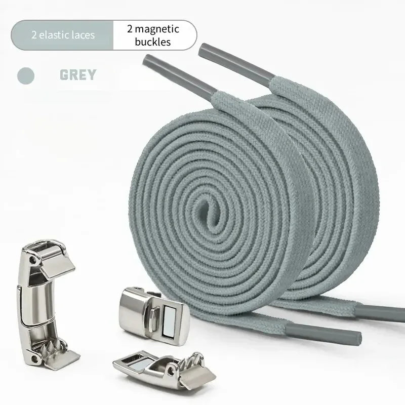 Magnetic Lock Shoe Laces without Ties Elastic Laces Sneakers Kids Adult 8MM Widened Flat No Tie Shoelaces for Shoes Accessories