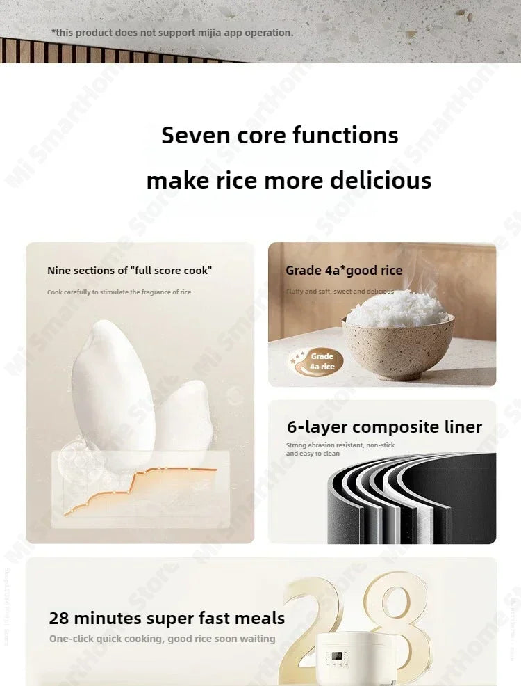 Xiaomi Mi Rice Cooker N1 3L Energy-saving Version 9 Stage Cooking Dual Engine Anti Overflow 6-Layer Composite Liner MFB13A0