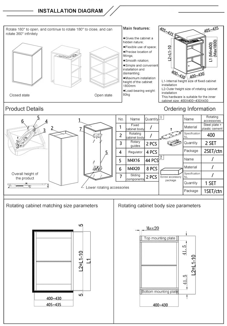 Kitchen Island With 180 360 Degree Rotating Bathroom Adjustable Unit Bookcase Corner Cabinet Multifunctional Storage Shelf