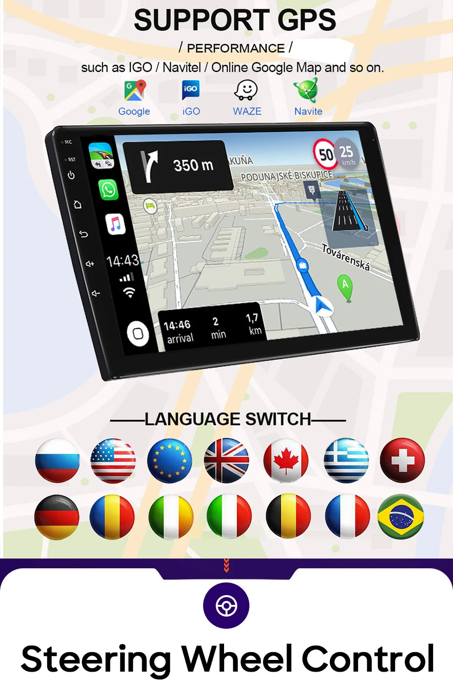 Android 15 For Toyota Camry XV40 Aurion 2007 - 2011 DSP Carplay Head Unit Multimedia Player GPS Navigation Stereo Car Radio WIFI