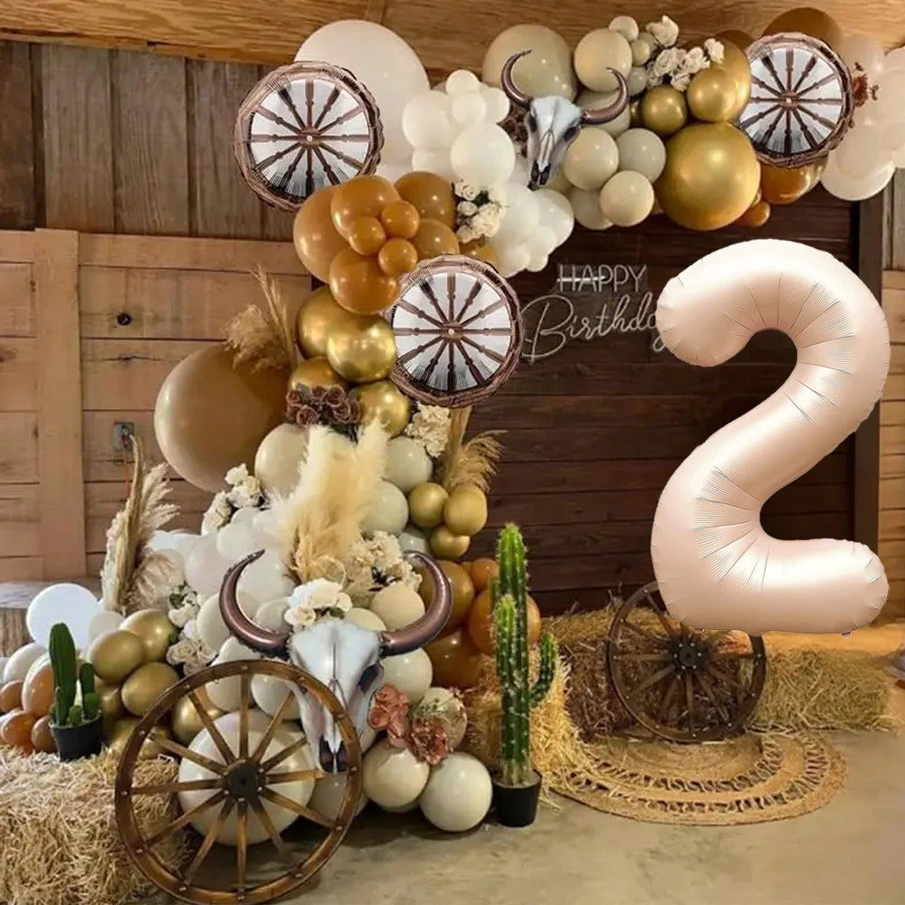 Western Cowboy Theme Party Decoration Foil Horse Balloon Horse Boots Hat Wheel Balloons Cowboys Cowgirls Birthday Party Supplies