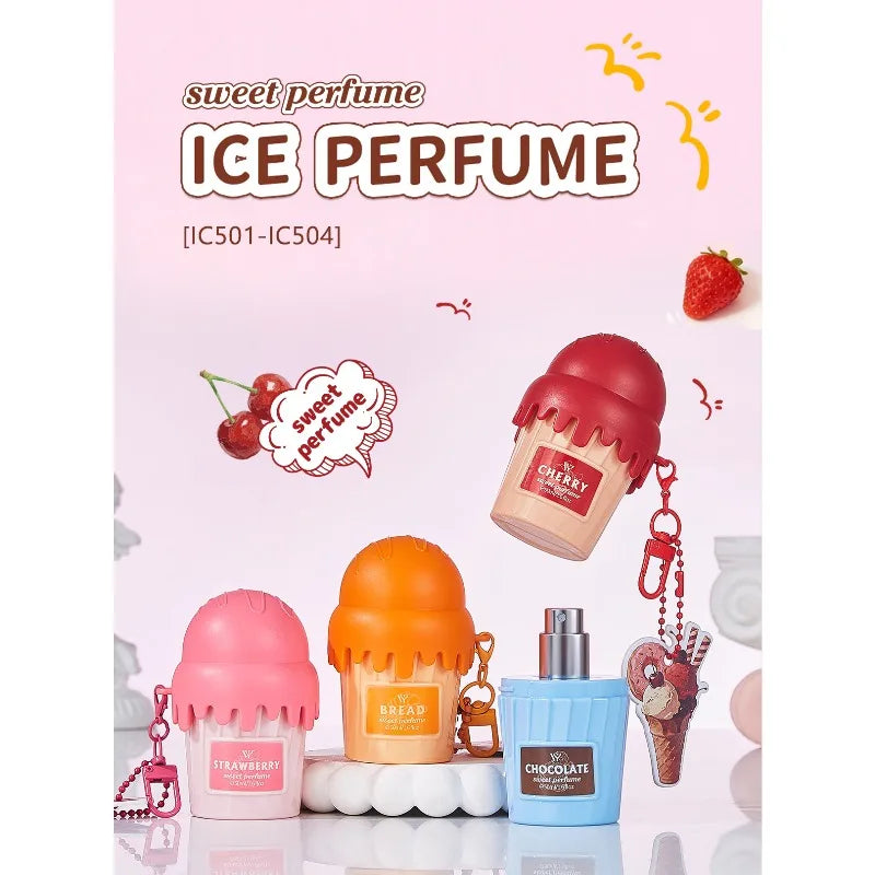50ml Ice Cream Shaped Women Perfume Long Lasting Gourmand Fragrance Sweet Elegant Body Mist Cute Dessert Inspired Strawberry