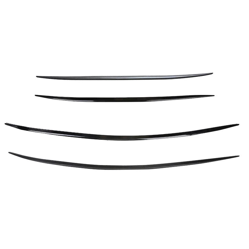 1.2M Universal Flexible PU Car Spoiler Lip Soft Rubber Roof Trunk Wing Sticker Trim Self-adhesive Bonnet Hatch Gate Decorative