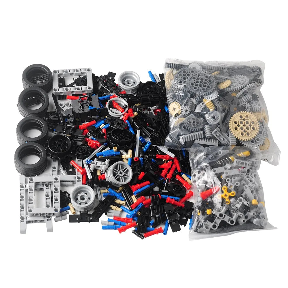 768PCS Technical Parts Building Kit Gears Axles Wheels Connector MOC Bricks Bulk Educational STEM Toys For DIY Car Robot Models