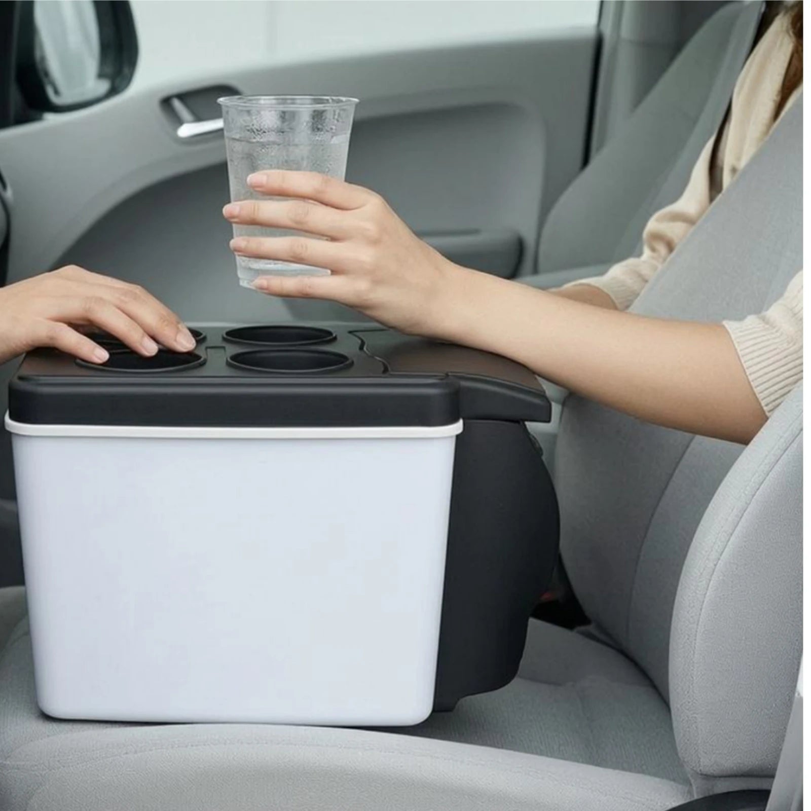 Thermoelectric Car Fridge Cool and Warm Portable Electric Cooler 12 Volt Cooler Cup Holders Portable Refrigerator Compact