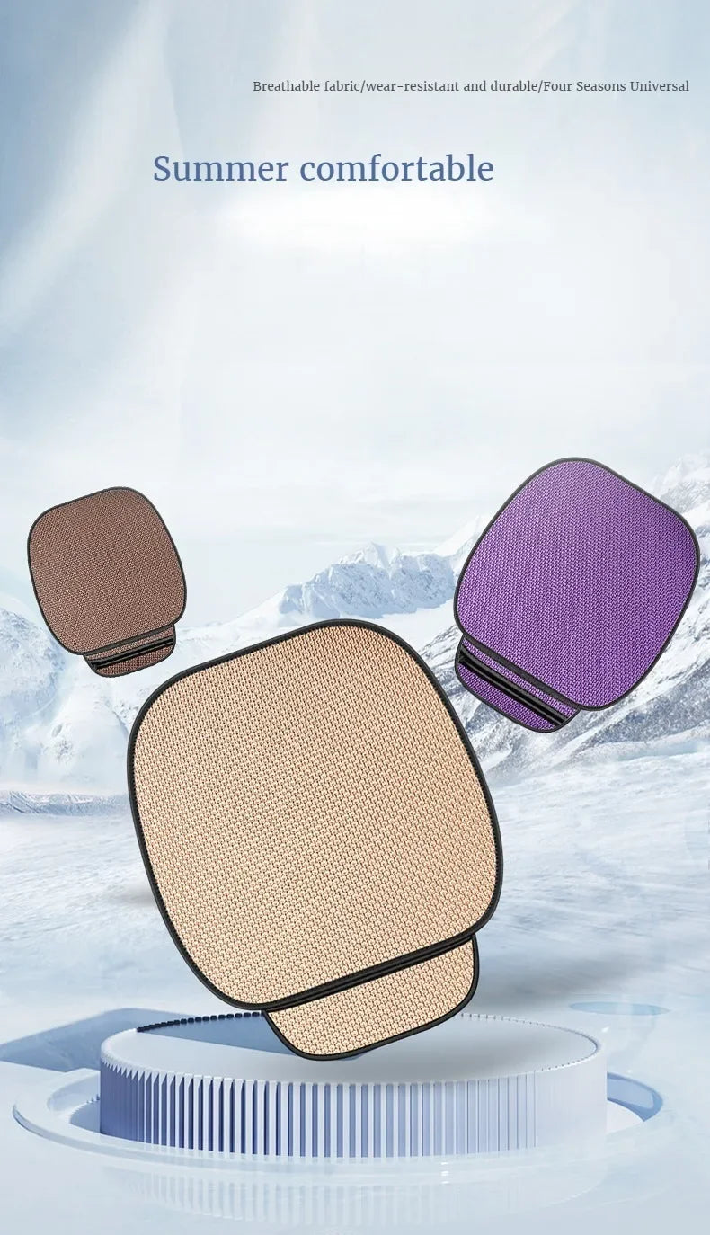 Breathable Ice Silk Car Seat Cushion Non-slip and Wear-resistant  Car Seat Cover, Square / Long / 3-Piece Set Available