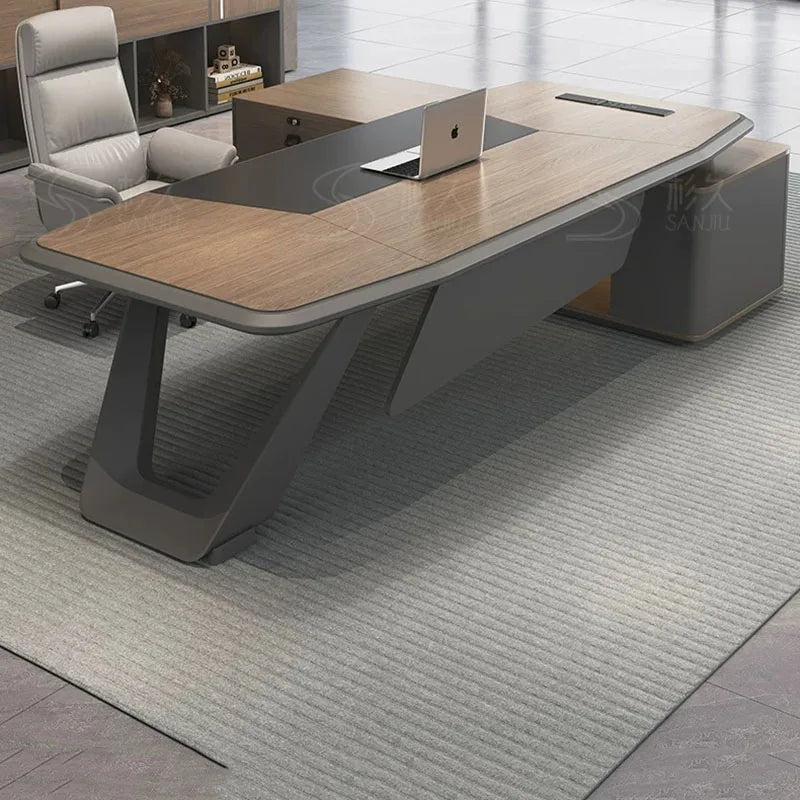 European Modern Office Desk Wooden Computer Gaming Decoration Drawer Office Desk Luxury Storage Meuble Bureau Home Furniture