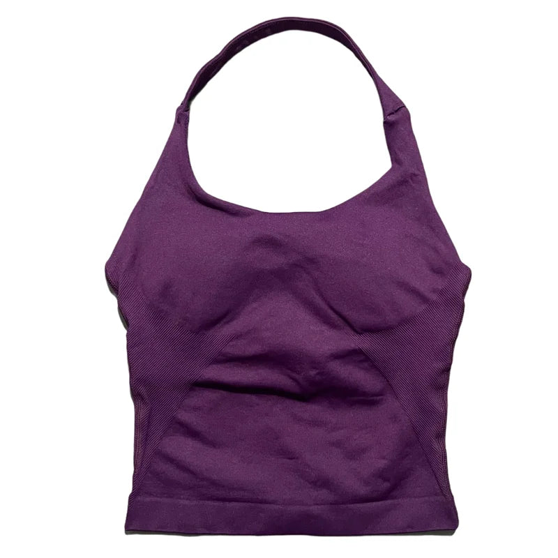 Women Sports Yoga Vest Running Gym Top Fitness Quick-Dry Workout Vest High Elastic Yoga Tank Top Gym Seamless Workout Sports Bra