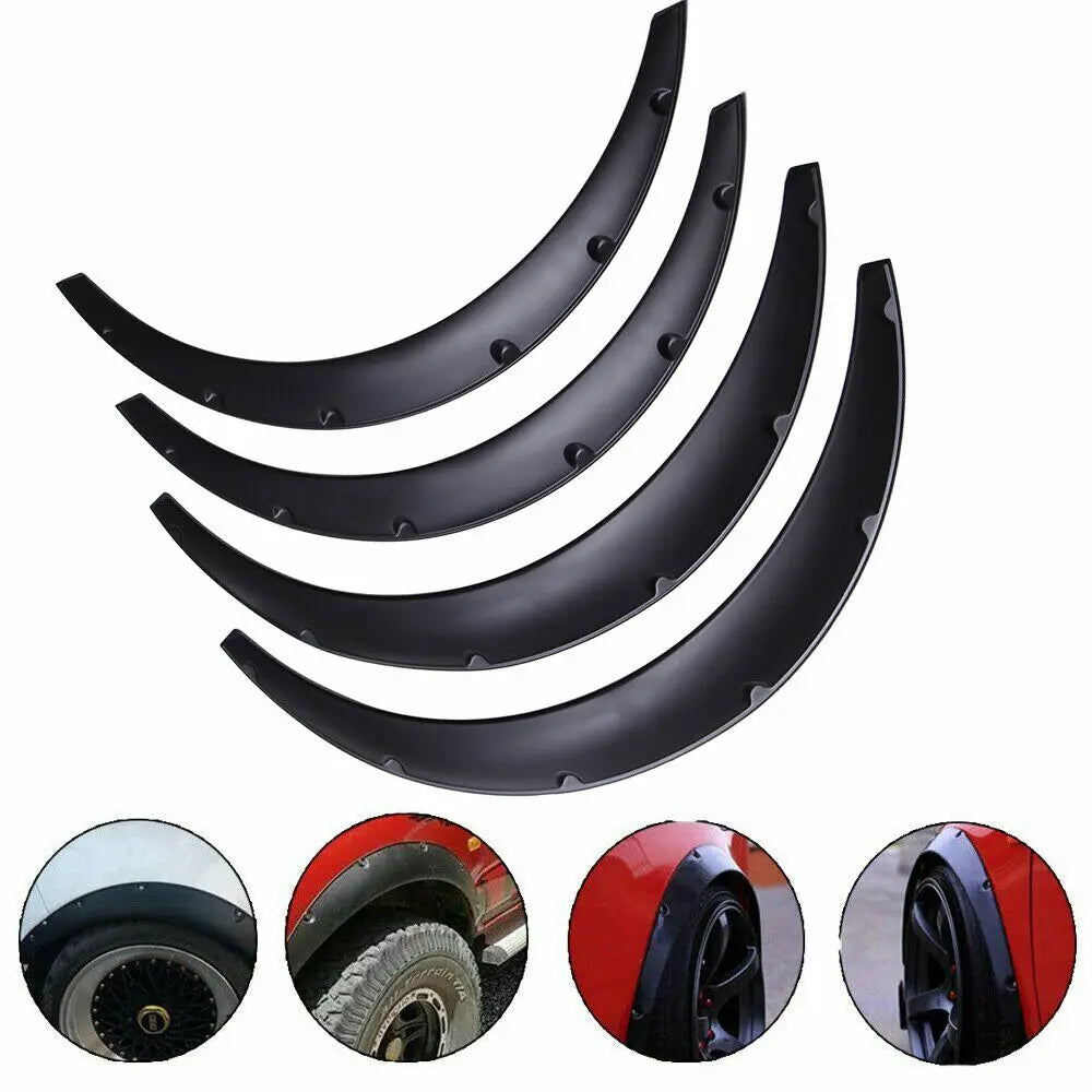 4Pcs 2 Size Universal Flexible Car Mudguards Mud Splash Guards Mud Flaps Fender Flares Extra Wide Body Wheel Arches