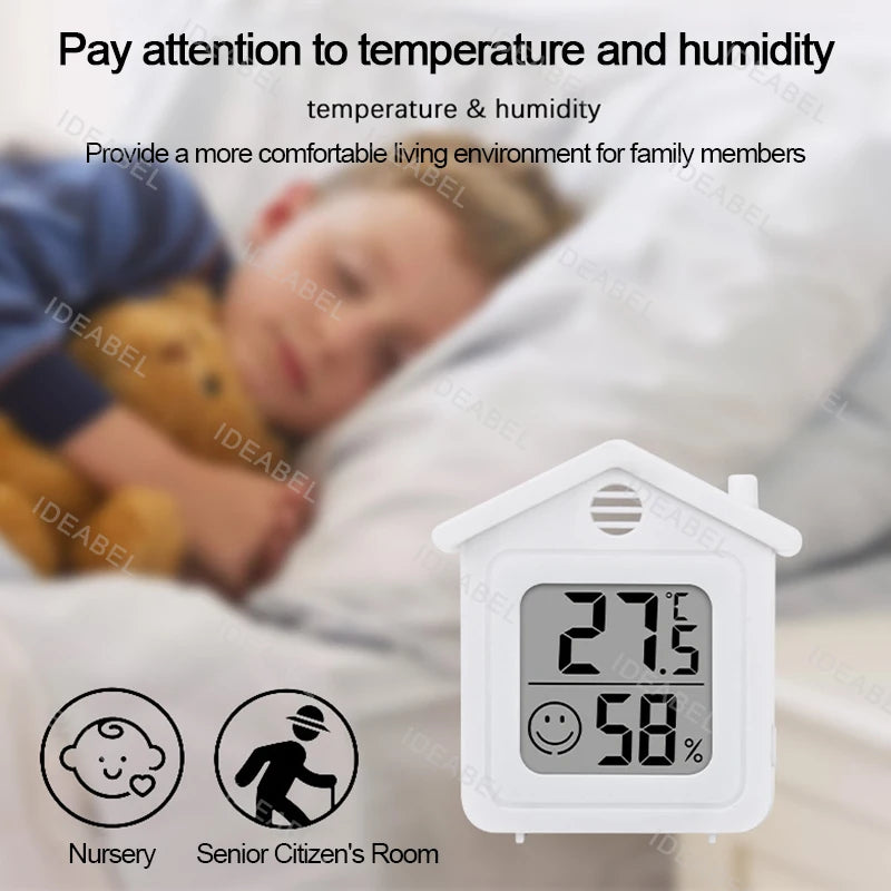 LCD Digital Thermometer Hygrometer Indoor Room Electronic Temperature Humidity Meter Sensor Gauge Weather Station For Home ﻿