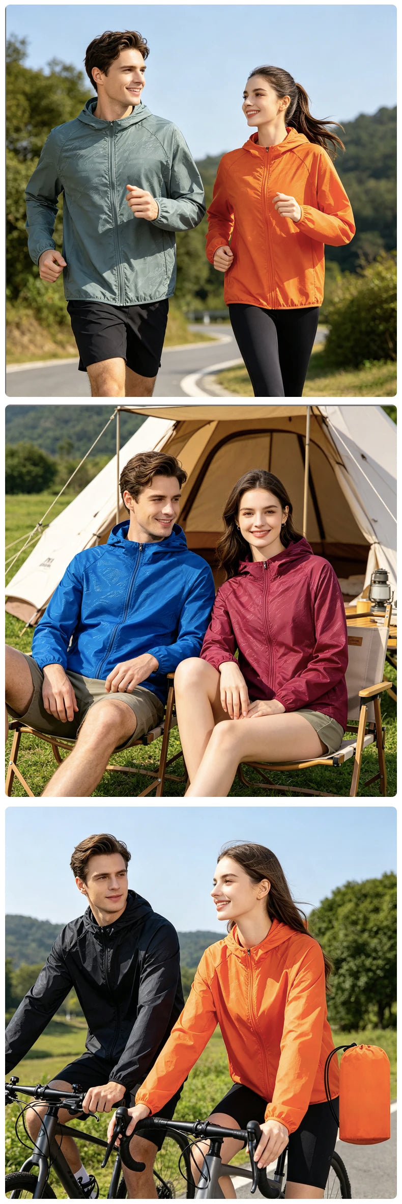 LNGXO Men Women Waterproof Hiking Jackets Sun Protection Windbreaker Camping Climbing Outdoor Rain Coat Unisex Portable Clothes