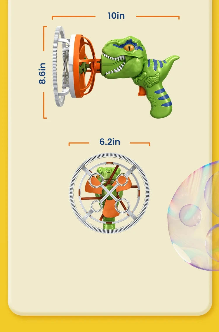 2 In 1 Large Bubbles Dinosaur Soap Bubble Electric Gun Toy Children's Outdoor Party Interactive Games for Kids Boys Girls Kids