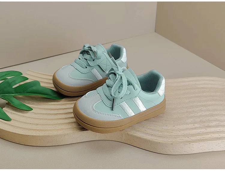 2025 New Spring Baby Shoes Leather Toddler Kids Sneakers Outdoor Boys Tennis Soft Sole Fashion Little Girls Sneakers EU 16-25
