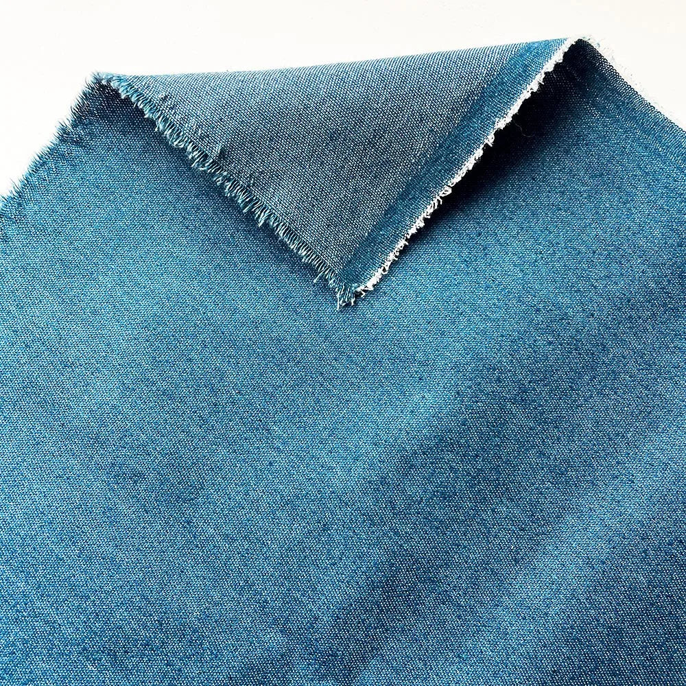 90x145cm Thin Denim Pure Cotton Fabric Solid Blue Handmade Needlework Material for Man Women Jacket Clothes Couture Accessories