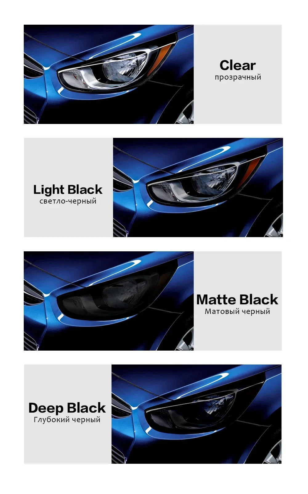 40cm Car Headlight Taillight Smoke Black PVC Films Tint Headlight Taillight Wrap Cover Sticker for Motorcycle Car Accessories