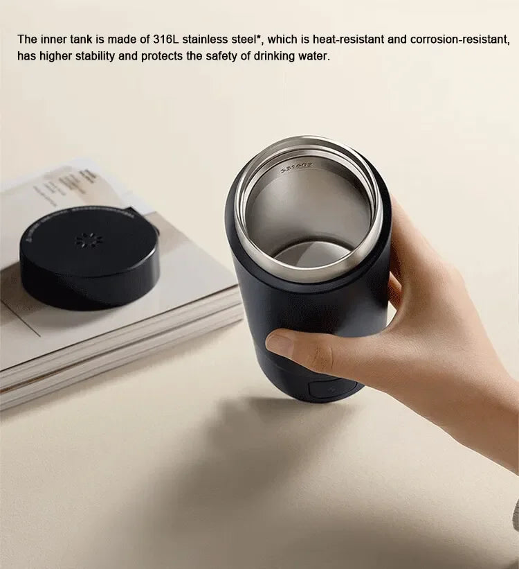 XIAOMI Mijia Portable Electric Kettle 2, 350ml Travel Water Boiler & Insulate Cup 2 in 1, 6 Temperature, 300W for Hotel Dorm
