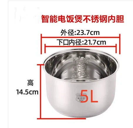 Pressure cooker 2L 3l4L 5L 6L inner pot rice liner 304 stainless steel non-stick cookware kitchen accessories utensils