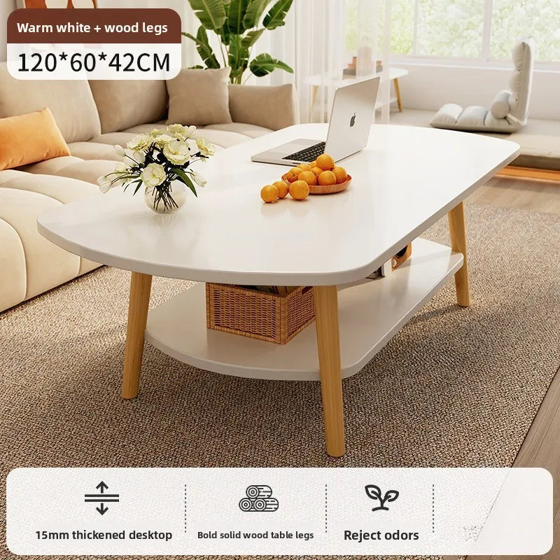 Coffee table living room small apartment multi-functional small tea table Nordic simple homestay double-layer small table