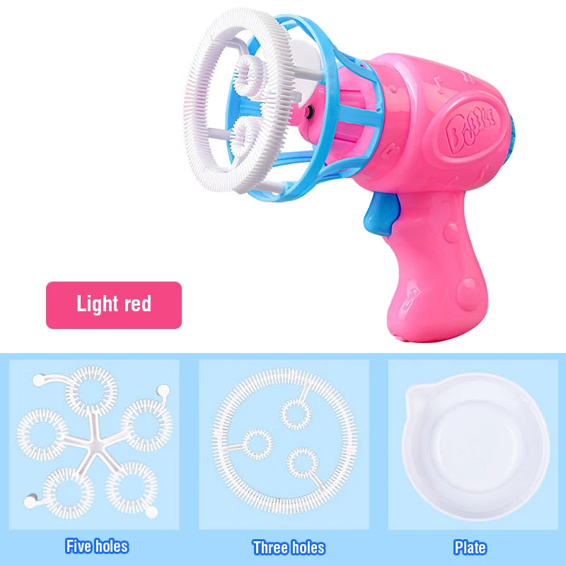 2 In 1 Large Bubbles Dinosaur Soap Bubble Electric Gun Toy Children's Outdoor Party Interactive Games for Kids Boys Girls Kids