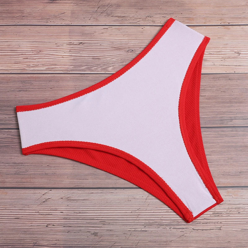 New Bikini High Waist Strapless Sexy Bikini Women Swimwear Women  Fashion Swimsuit Padded Bathing Suit Monokin Pure Color