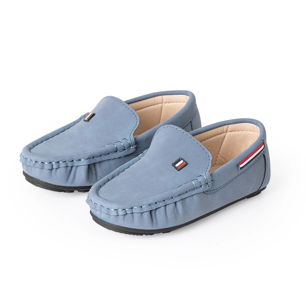 Boys Slip-On Suede Loafers Toddler Little Kid Stitch Detail Casual Dress Shoes