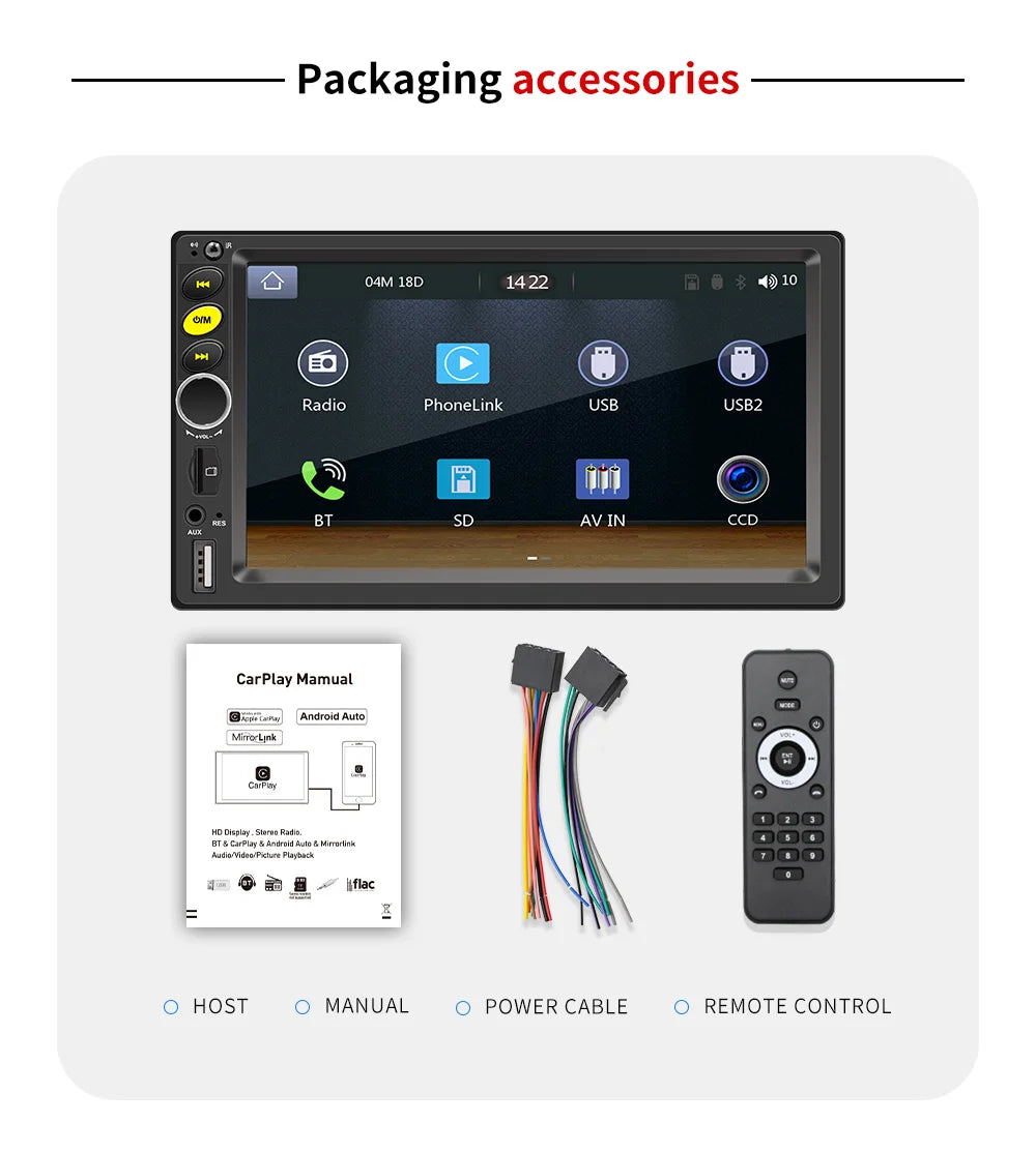 2 Din Universal Android 13 Car Radio 7/9/10 Inch Wireless CarPlay Android Auto GPS Bluetooth Multimedia Head Unit for Toyota