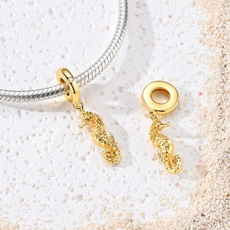 Hot Sales 925 Sterling Silver Golden Series Charms Beads Cross Devil's Eye Bow Charms Pendant Fit Original Bracelet DIY Jewelry
