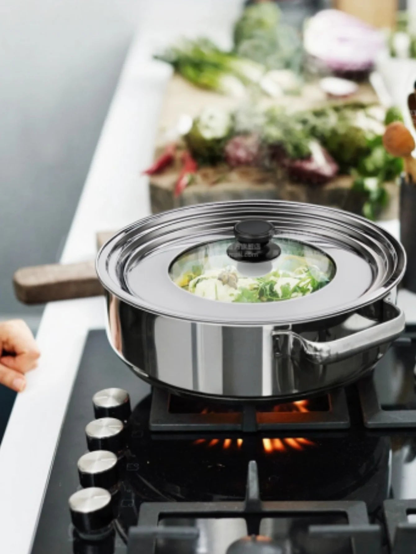 Stainless Steel Universal Lid For Pot And Pan Skillet Lid Pot Cover Fit 8.66-11.Inch Cookware Frying Pan Cover Pan Lid With Knob