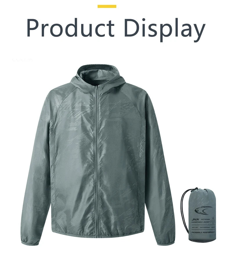 JNLN Camping Rain Jacket Men Women Waterproof Sun Protection Clothing Fishing Hunting Clothes Quick Dry Windbreaker With Pocket