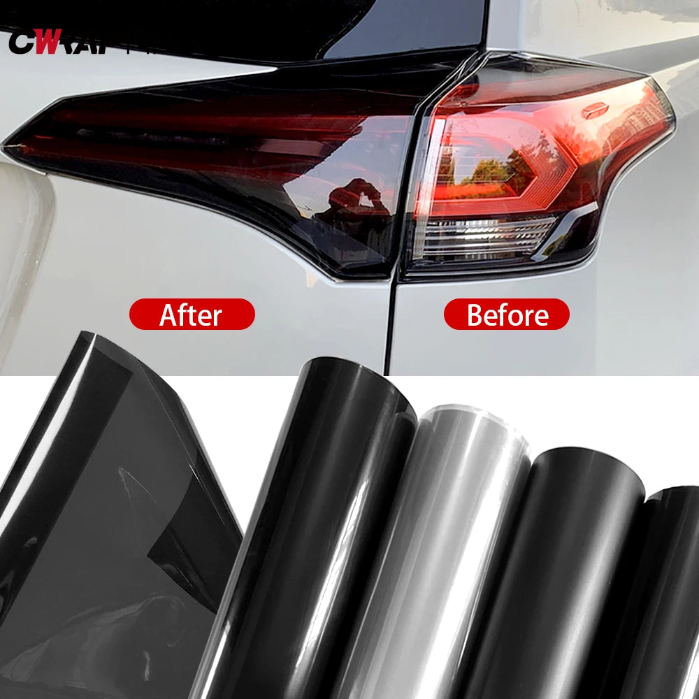 40cm Car Headlight Taillight Smoke Black PVC Films Tint Headlight Taillight Wrap Cover Sticker for Motorcycle Car Accessories