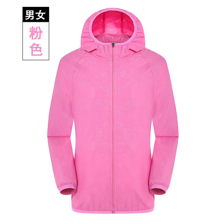 Men Women Hiking Jacket Waterproof Quick Dry Camping Hunting Clothes Sun-Protective Outdoor Sports Coat Anti UV Windbreaker