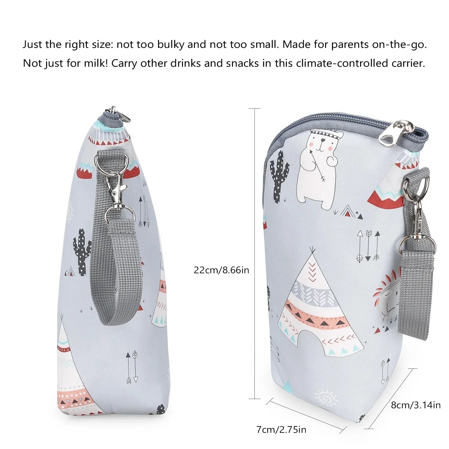 Baby Bottle Insulation Bag Universal Aluminum Film Portable Zipper Drink Baby Winter Travel Storage Bag Cup Cover