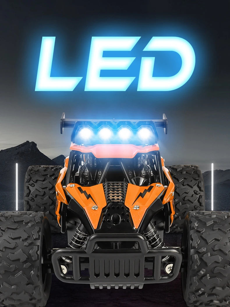 Remote Control Car RC Drift Racing 1:16 Vehicle Off Road Alloy 2.4G Radio High-Speed Trucks With LED Light Climbing Gift Kid Toy