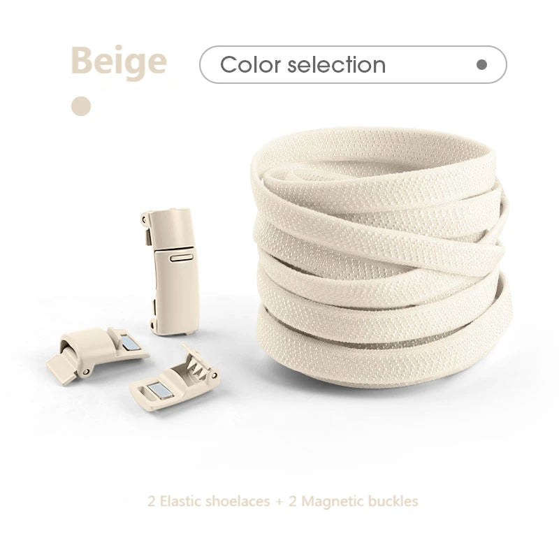 Magnetic Lock Shoelaces without ties Colorful Elastic Laces Sneakers No Tie Shoe laces Kids Adult Flat Shoelace Rubber Bands