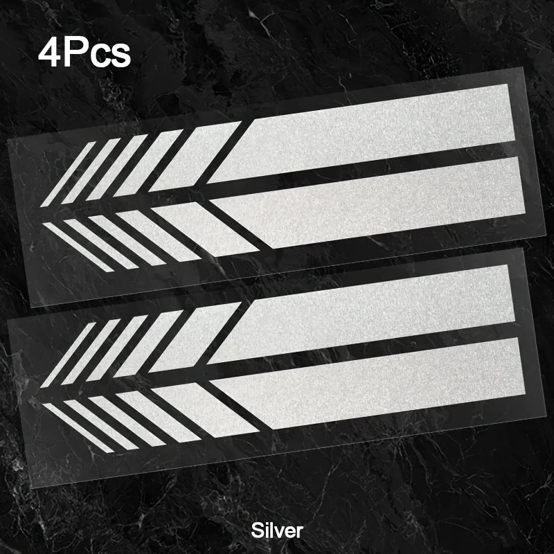 "Classic JDM Reflective Stripes Vinyl Decal Kit - 4pcs Self-Adhesive Car Body Stickers, Waterproof & Universal Fit"