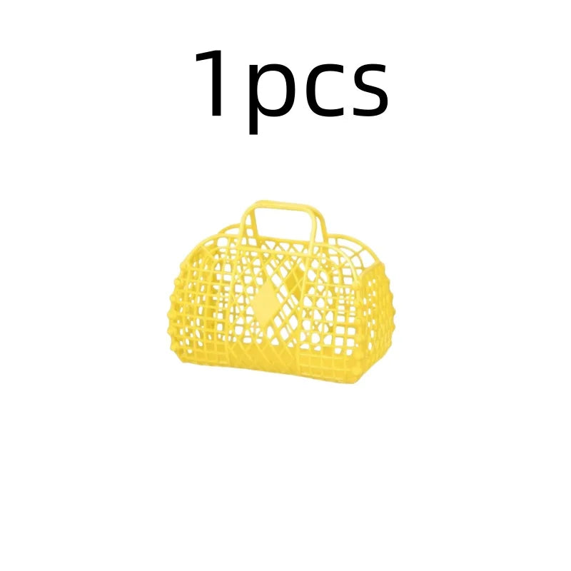 Detachable Shower Plastic Bath Bathroom Hollow Wash Storage Shopping Basket Home Storage Organization