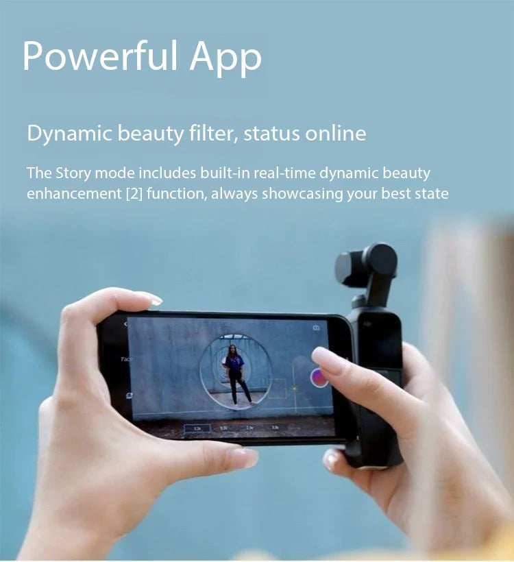 Original DJI Osmo Pocket 1 Handheld Gimbal 12MP Camera 3 Axis Stabilized HD Recording Support MicroSD for Outdoor Shooting