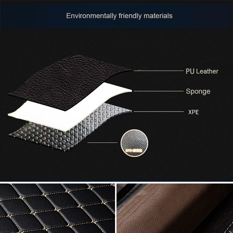 Universal 5Pcs Car Floor Mats PU Leather Waterproof Dust-Proof Auto Foot Pad Protector Pads Fashion Car Foot Pad