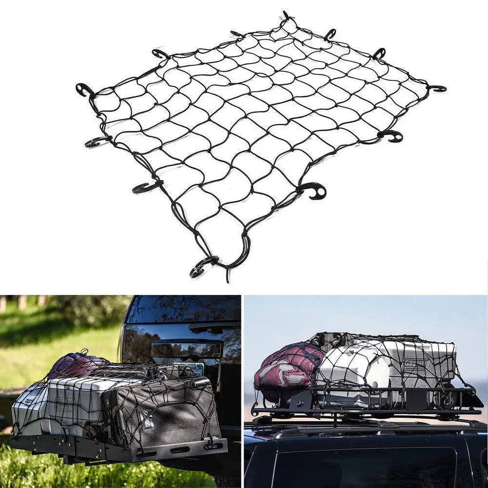 120x90cm Car Roof Rack Luggage Carrier Cargo Net Grid Mesh Roof Rack Net Interior Ceiling Cargo For Pickup Truck SUV Roof