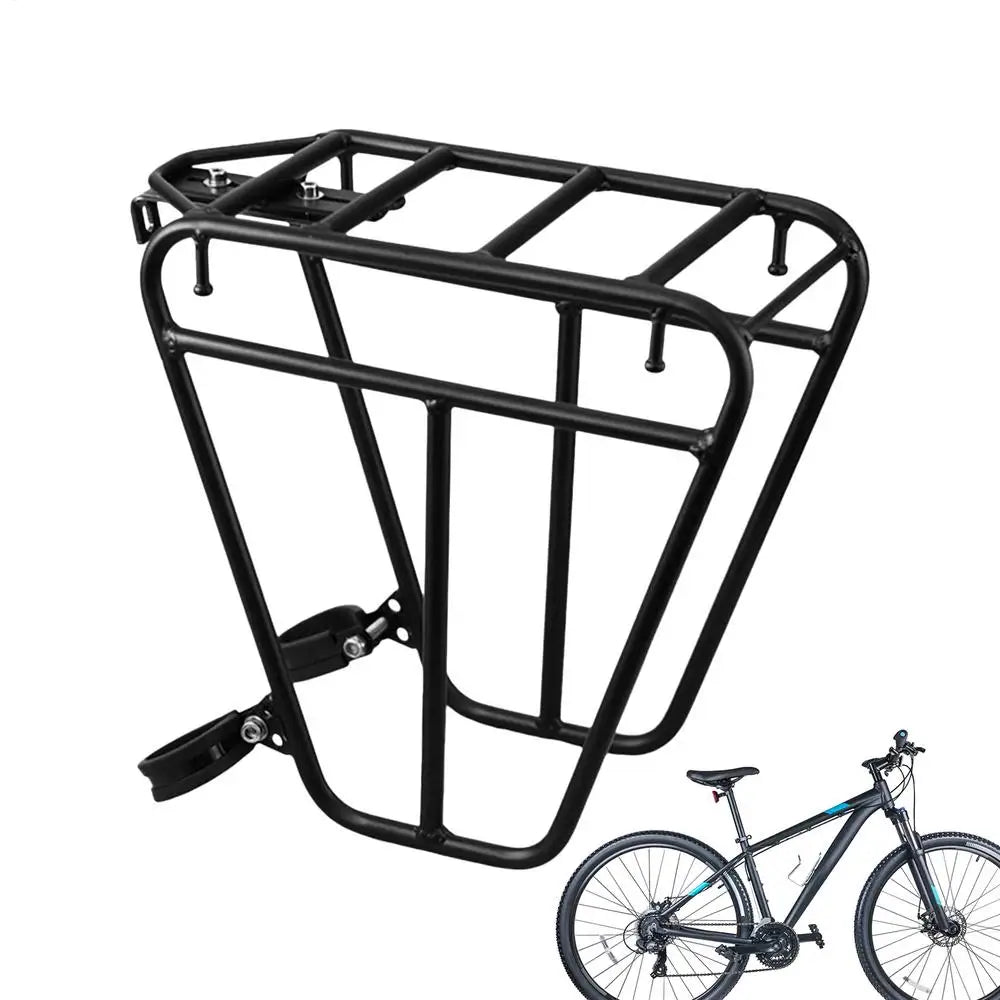 1pcs Bicycle Cycle Front Rack Heavy Duty Steel Cycling Front Bracket Luggage Shelf Cargo Rack Mountain Bike Front Rack