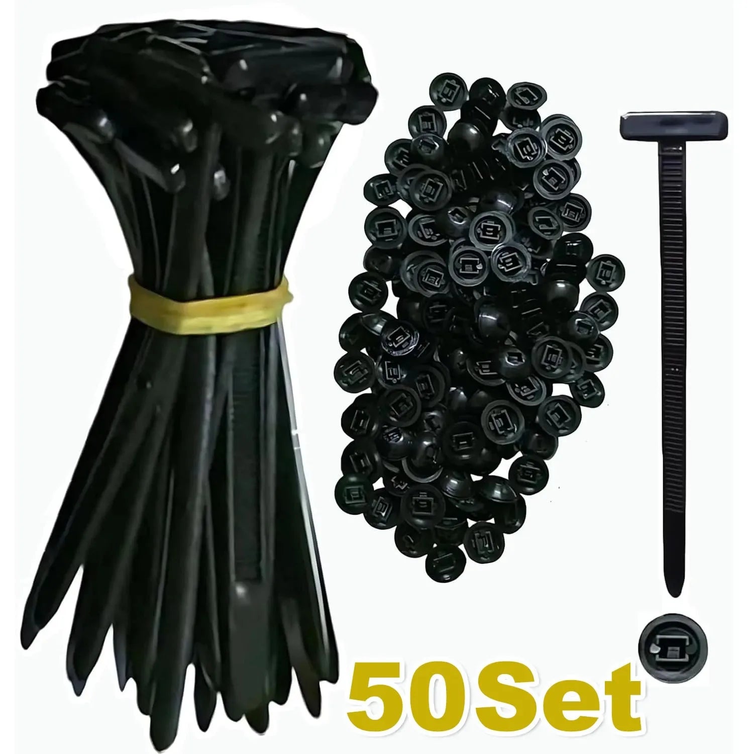 Universal Nylon Cable Tie Buckle Auto Fastener Screw Replacement Clip Car Fender Trunk Engine Guard Panel Wire Management Secure