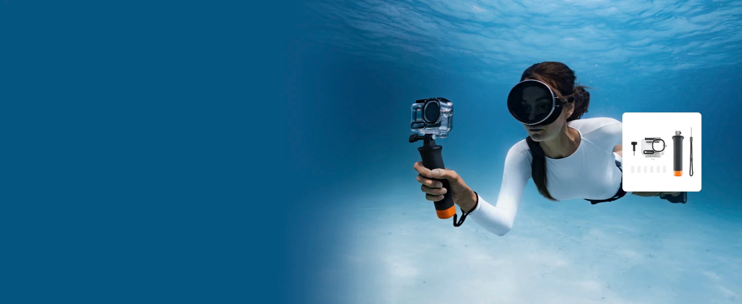 DJI Osmo Action 6 Standard Combo All-In-One Flagship Action Camera 8K Waterproof Action Camera with 1/1.1" Square Sensor Variable Aperture of f/2.0–f/4.0 Rocksteady 3.0 Cold-Resistant 4hrs Battery Built-in 50GB Storage Vlog
