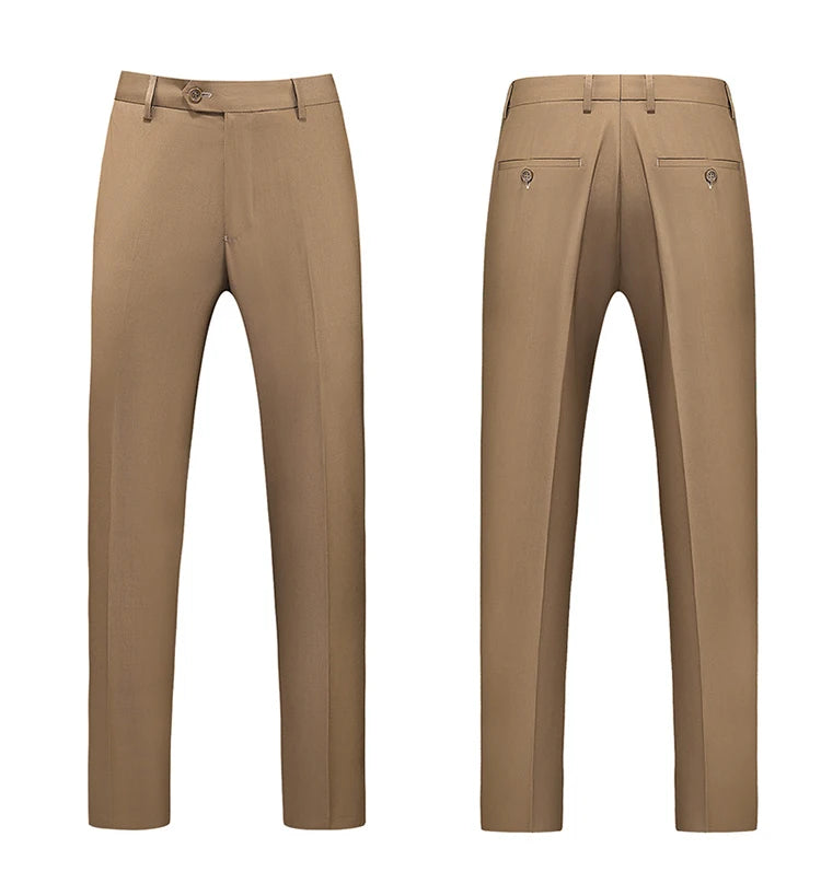 Men Dress Pants Solid Color Slim Fit Business Casual Office Wedding Formal Trousers High Quality Men Clothing Suit Pants 29-40