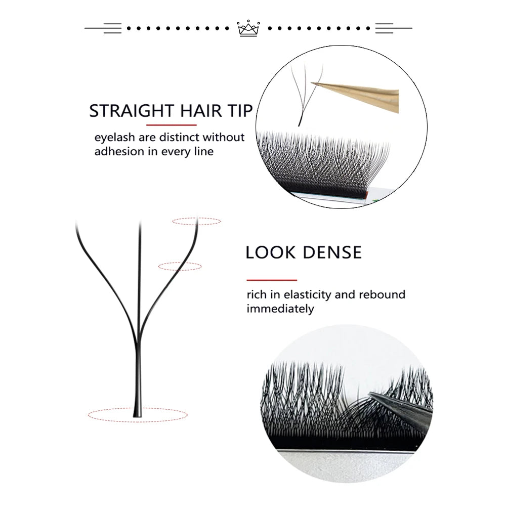 Cilios 3D W Lash Extension Supplies 4D W Y Shape Lash Clusters Premade Volume Fans Natural Mink Individual Bundles Curl C/D