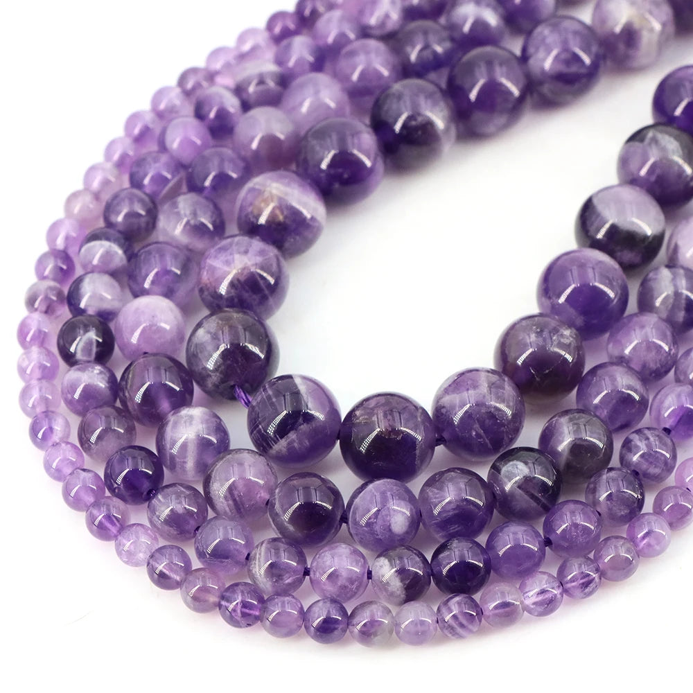Natural Stone Beads Blue Tiger Eye Crystal Amethyst Rose Quartz Gemstone Bead for Jewelry Making Bracelet Necklace 4/6/8/10MM