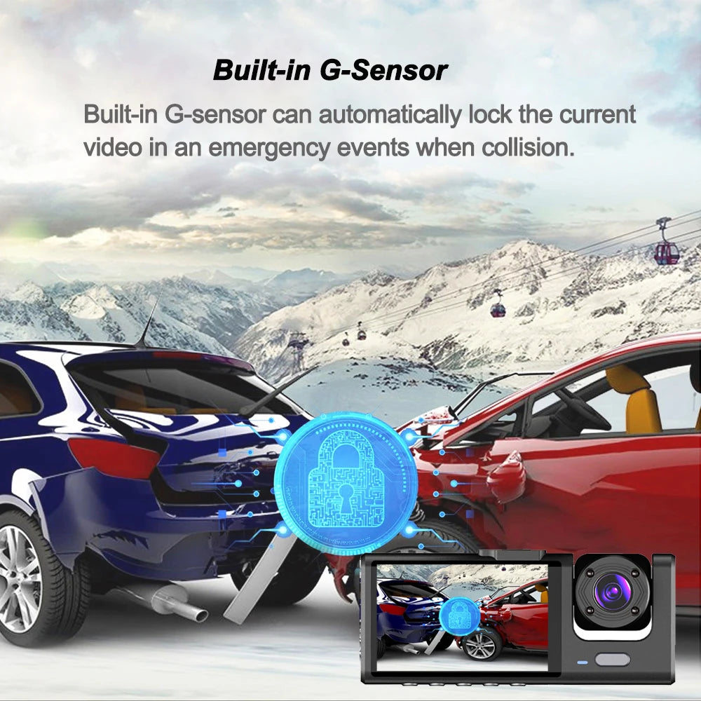 2/3Camera WIFI/NO WIFI Dash Cam Cabin Car Dvr 1080P Interior Vehicle Three Way Channel Dvrs Recorder Video Dashcam Camcorder