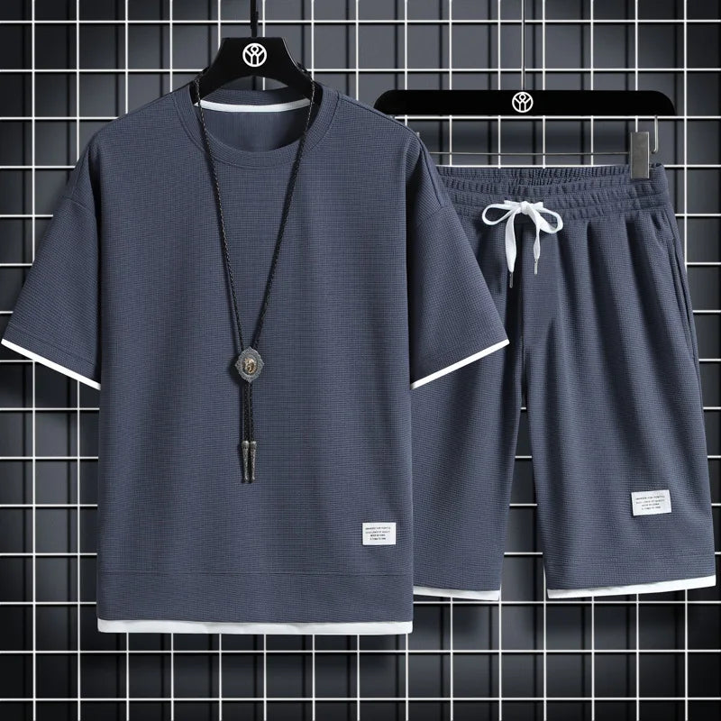 Sportswear Set Sports Man Tights Workout Suit Men's Tracksuit Moisture Wicking Jogging Gym T-Shirts Pants Shorts Clothing Outfit