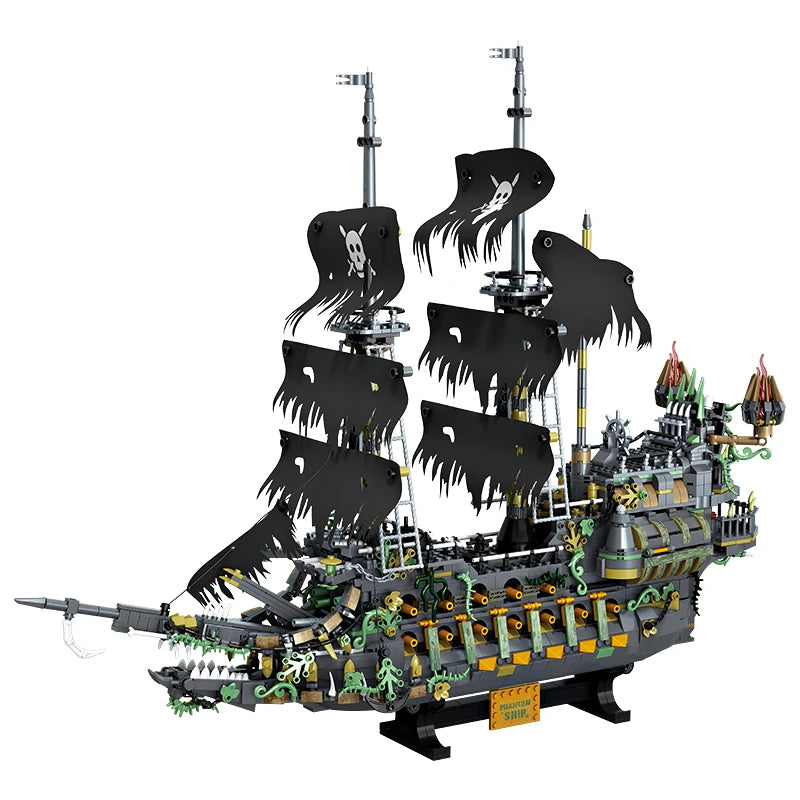 2434pcs Pirate Ship Building Blocks, Flying Dutchman Bricks Set, Educational STEM Toys for Boys, Creative Gift for Kids