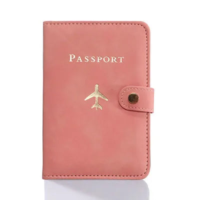 Leather Passport Holder Covers Case Waterproof Travel Credit Card Wallet Cute Passport Book for Women/Men Buckle Passport Cover